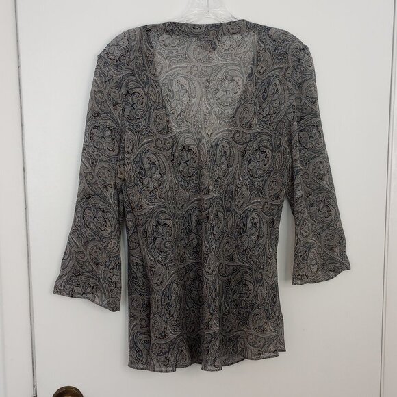 Ann Taylor Sheer Paisley Silk Top with Cami - Picture 6 of 8